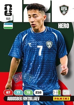 Abbosbek Fayzullaev Uzbekistan Panini FIFA World Cup 2026 Adrenalyn XL #513